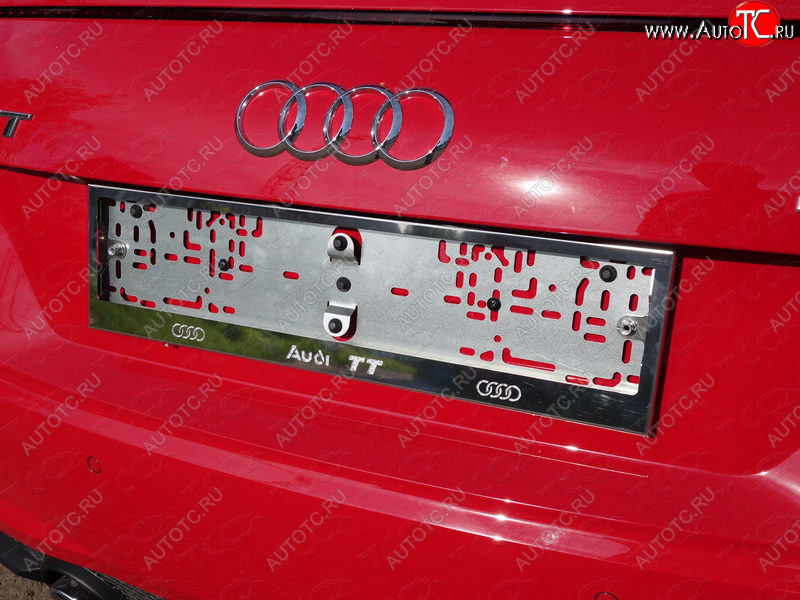 5 999 р. Рамка гос. номера ТСС Тюнинг  Audi TT  8S (2014-2019) купе (нержавейка)  с доставкой в г. Керчь
