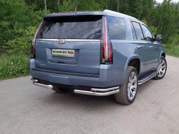Рамка гос. номера ТСС Тюнинг Cadillac Escalade GMTK2 джип 5 дв. короткая база (2015-2020) (нержавейка)