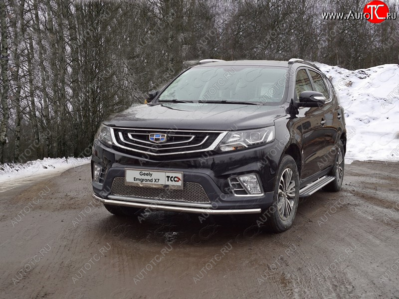 4 999 р. Рамка гос. номера ТСС Тюнинг  Geely Emgrand X7 (2019-2021) 2-ой рестайлинг (нержавейка)  с доставкой в г. Керчь