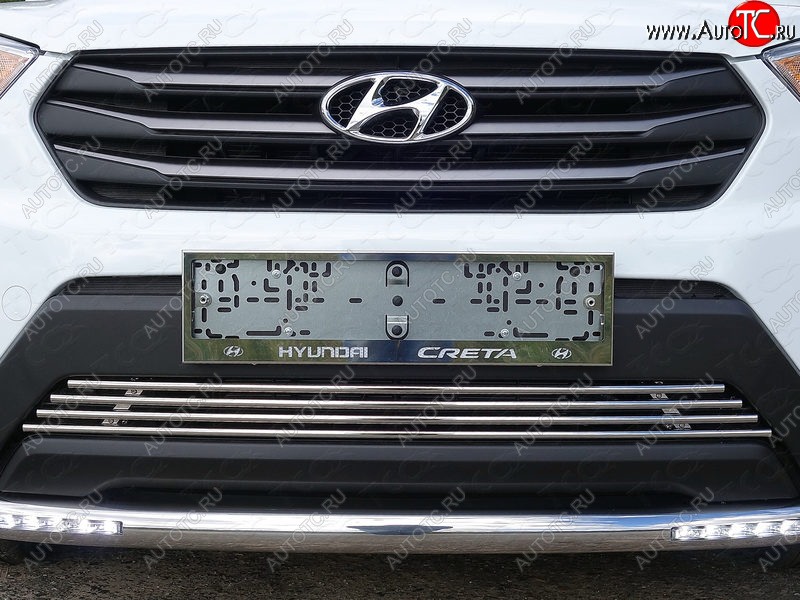 5 999 р. Рамка гос. номера ТСС Тюнинг Hyundai Creta GS дорестайлинг (2015-2019) (нержавейка)  с доставкой в г. Керчь