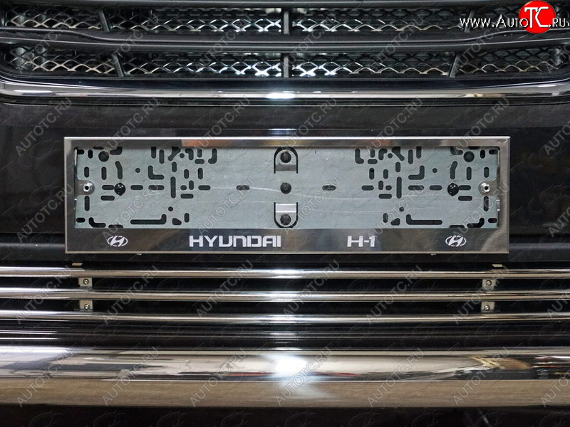 5 999 р. Рамка гос. номера ТСС Тюнинг  Hyundai Starex/Grand Starex/H1  TQ (2017-2022) 2-ой рестайлинг (нержавейка)  с доставкой в г. Керчь