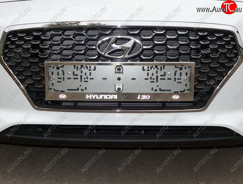 5 999 р. Рамка гос. номера ТСС Тюнинг Hyundai I30 3 PD универсал (2017-2020) (нержавейка)  с доставкой в г. Керчь
