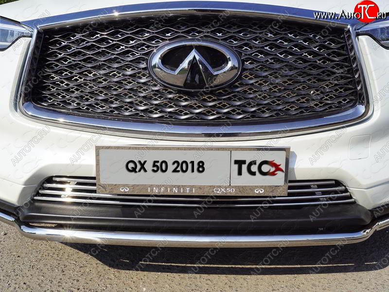 5 999 р. Рамка гос. номера ТСС Тюнинг  INFINITI Qx50  J55 (2017-2022) (нержавейка)  с доставкой в г. Керчь