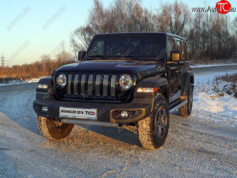 5 999 р. Рамка гос. номера (5 дв.) ТСС Тюнинг Jeep Wrangler JL 3 дв. дорестайлинг (2018-2024) (нержавейка)  с доставкой в г. Керчь