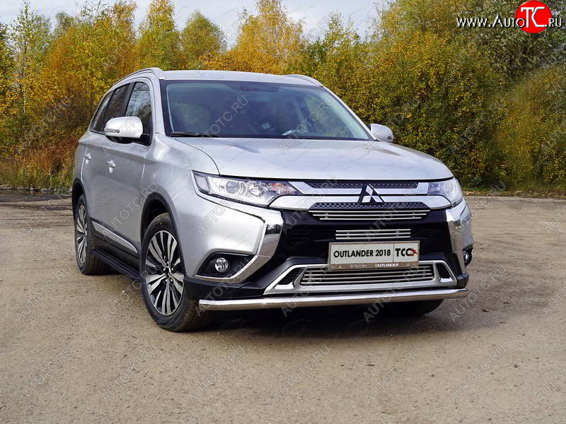 5 999 р. Рамка гос. номера ТСС Тюнинг Mitsubishi Outlander GF 3-ий рестайлинг (2018-2022) (нержавейка)  с доставкой в г. Керчь