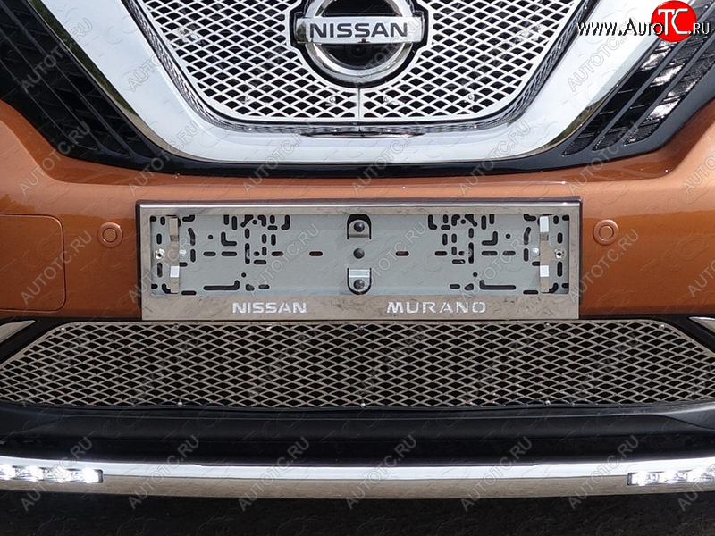 5 999 р. Рамка гос. номера ТСС Тюнинг  Nissan Murano  3 Z52 (2015-2022) дорестайлинг (нержавейка)  с доставкой в г. Керчь