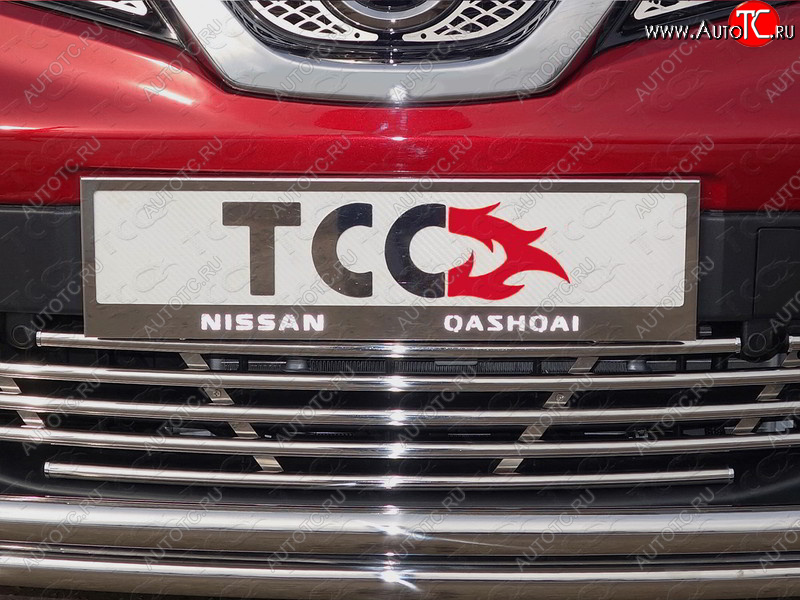 5 999 р. Рамка гос. номера ТСС Тюнинг  Nissan Qashqai  2 (2013-2019) J11 дорестайлинг (нержавейка)  с доставкой в г. Керчь