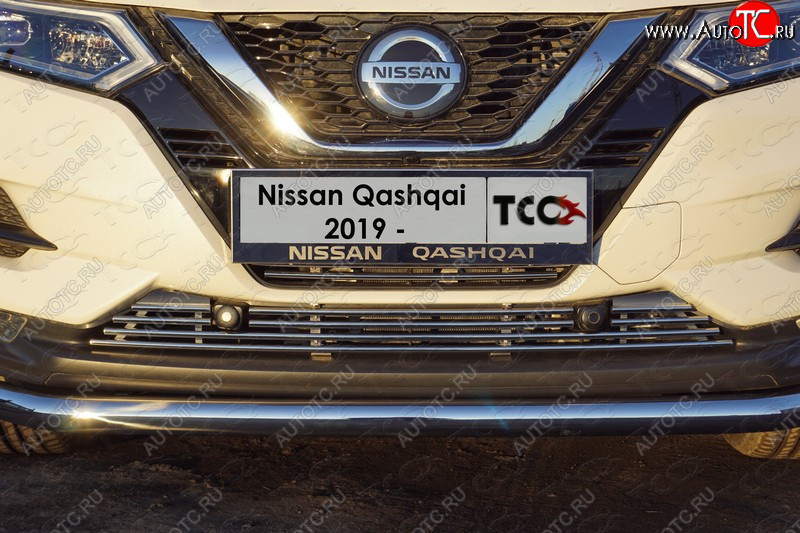 4 999 р. Рамка гос. номера ТСС Тюнинг  Nissan Qashqai  2 (2017-2022) J11 рестайлинг (нержавейка)  с доставкой в г. Керчь