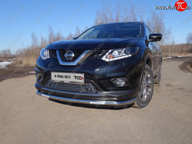 5 999 р. Рамка гос. номера ТСС Тюнинг  Nissan X-trail  3 T32 (2013-2018) дорестайлинг (нержавейка)  с доставкой в г. Керчь