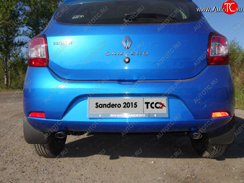 5 999 р. Рамка гос. номера ТСС Тюнинг  Renault Sandero  (B8) (2014-2018) дорестайлинг (нержавейка)  с доставкой в г. Керчь