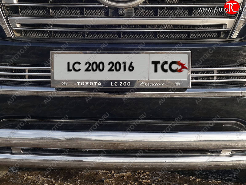 5 999 р. Рамка гос. номера ТСС Тюнинг Toyota Land Cruiser 200 2-ой рестайлинг (2015-2021) (нержавейка)  с доставкой в г. Керчь