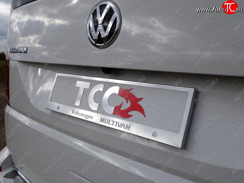 5 999 р. Рамка гос. номера ТСС Тюнинг Volkswagen Multivan T6 дорестайлинг (2016-2019) (нержавейка)  с доставкой в г. Керчь