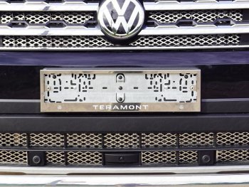 Рамка гос. номера ТСС Тюнинг Volkswagen Teramont  CA1 (2016-2020) дорестайлинг (нержавейка)