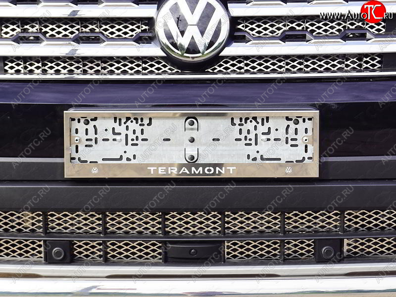 5 999 р. Рамка гос. номера ТСС Тюнинг Volkswagen Teramont CA1 дорестайлинг (2016-2020) (нержавейка)  с доставкой в г. Керчь