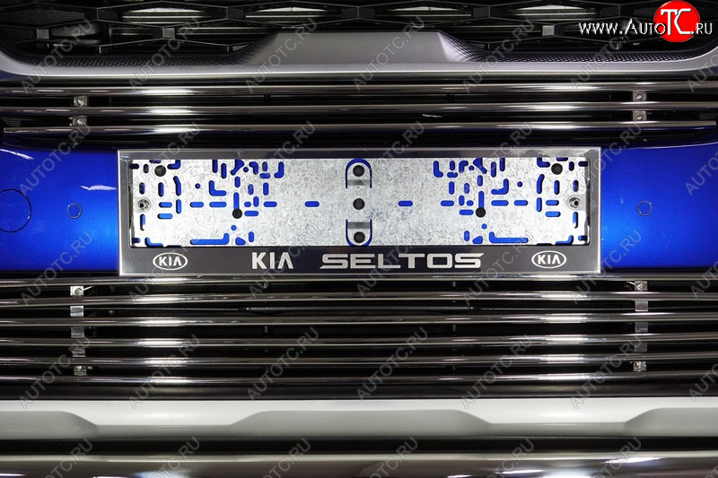 4 999 р. Рамка гос. номера ТСС Тюнинг KIA Seltos (2019-2025) (нержавейка)  с доставкой в г. Керчь
