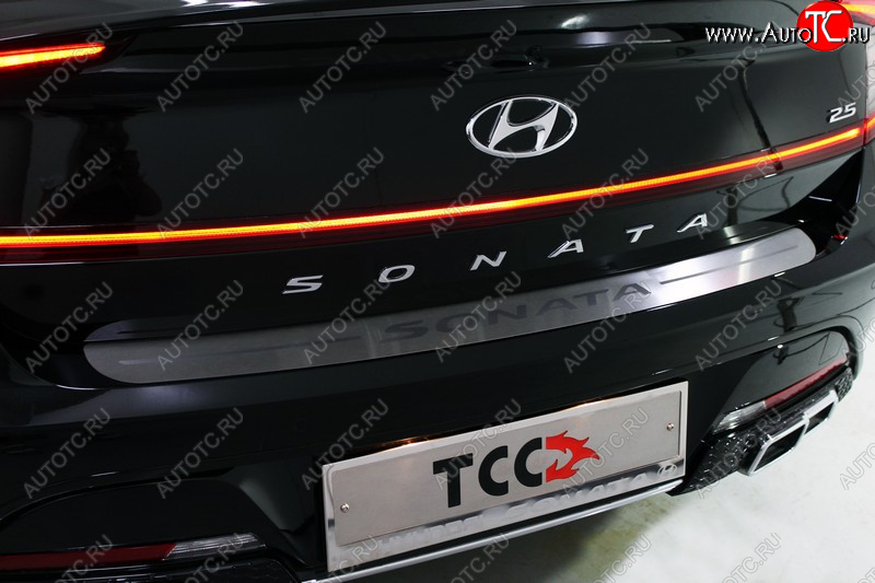 1 000 000 р. Накладка на задний бампер ТСС Тюнинг  Hyundai Solaris  HCR (2020-2022) седан рестайлинг (Лист шлифованный, надпись Hyundai)  с доставкой в г. Керчь