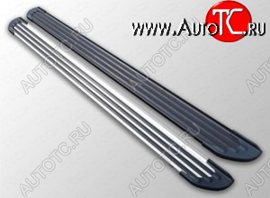 1 000 000 р. Пороги алюминиевые ТСС Тюнинг  Chevrolet Captiva (2006-2011)  дорестайлинг (Slim Line Silver)  с доставкой в г. Керчь