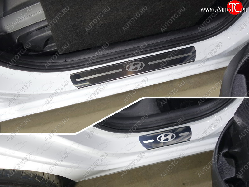 1 000 000 р. Накладки на пороги (4 шт) ТСС Тюнинг  Hyundai I30  3 PD - I30 Fastback  PD (лист зеркальный логотип Hyundai)  с доставкой в г. Керчь