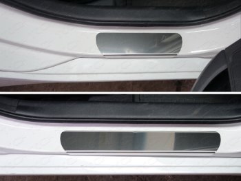 Накладки на пороги ТСС Тюнинг Hyundai I40 1 VF дорестайлинг универсал (2011-2015) (Лист зеркальный)