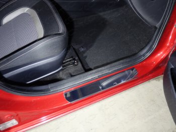 Накладки на порожки салона (передние) ТСС Тюнинг KIA Ceed  2 JD (2012-2015) дорестайлинг, хэтчбэк (Лист зеркальный)