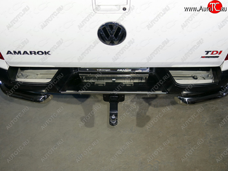 1 000 000 р. Накладки на задний бампер, ТСС Тюнинг  Volkswagen Amarok (2016-2022) рестайлинг (лист зеркальный)  с доставкой в г. Керчь