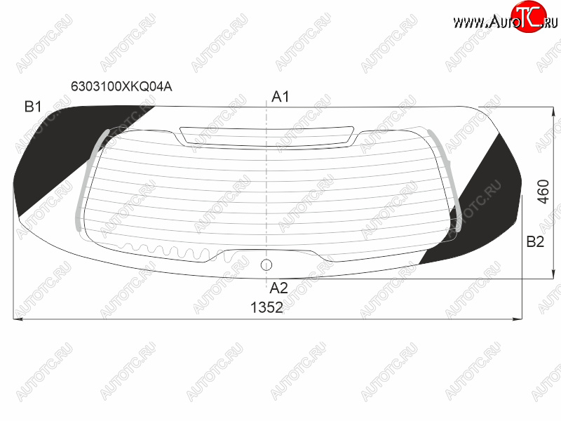 11 599 р. Стекло заднее (Цвет зеленый Обогрев) Haval F7 18-24 FUYAO 6303100XKQ04A  с доставкой в г. Керчь