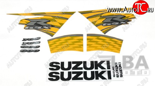 3 999 р. Комплект наклеек на пластик для мотоцикла Suzuki GSX-R600750 11-16 Желто-Черный  пм-00017744  с доставкой в г. Керчь