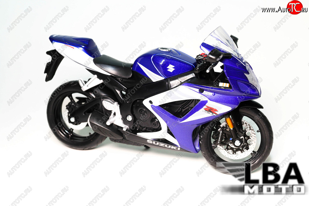 1 599 р. Модель мотоцикла Suzuki GSX-R750 06-07 Сине-Белого цвета масштаб 112  пм-00002217  с доставкой в г. Керчь