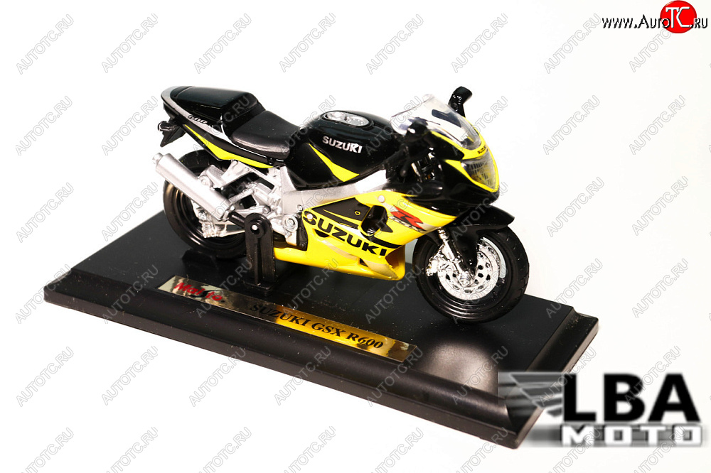 1 299 р. Модель мотоцикла Suzuki GSX-R600 01-03 Черно-Желтого цвета масштаб 118  пм-00002474  с доставкой в г. Керчь