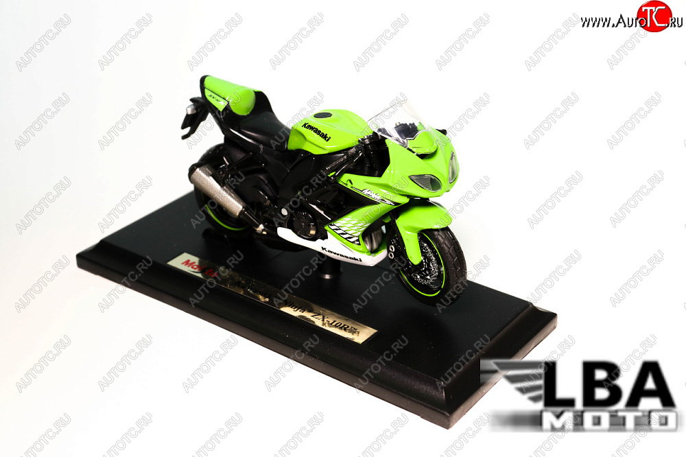 1 299 р. Модель мотоцикла Kawasaki Ninja ZX-10R Зеленого цвета масштаб 118  пм-00002476  с доставкой в г. Керчь