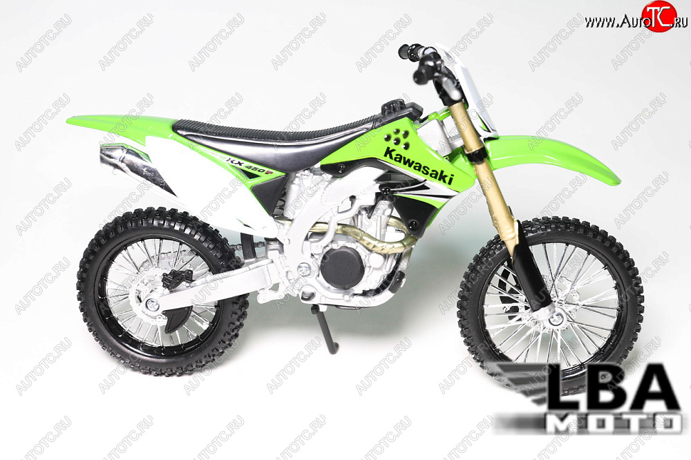 1 599 р. Модель мотоцикла Kawasaki KX-450F Зеленого цвета масштаб 112  пм-00004981  с доставкой в г. Керчь