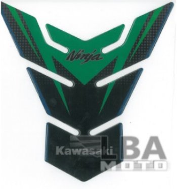 1 329 р. Наклейка на бак для мотоцикла Kawasaki Ninja Зелено-Черная  пм-00017094  с доставкой в г. Керчь. Увеличить фотографию 2