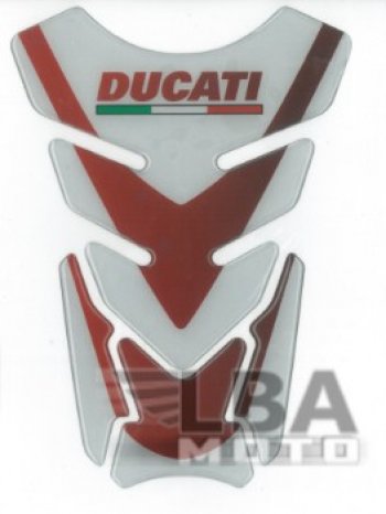 1 549 р. Наклейка на бак для мотоцикла Ducati Бело-Красная  пм-00017097  с доставкой в г. Керчь. Увеличить фотографию 2