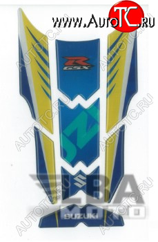 1 329 р. Наклейка на бак для мотоцикла Suzuki GSX-R Сине-Желтая  пм-00017107  с доставкой в г. Керчь