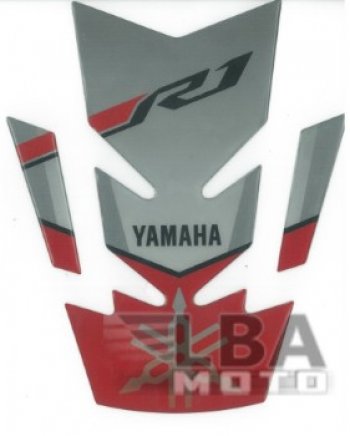 1 329 р. Наклейка на бак для мотоцикла Yamaha YZF-R1 Бело-Серо-Красная  пм-00017115  с доставкой в г. Керчь. Увеличить фотографию 2