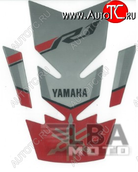 1 329 р. Наклейка на бак для мотоцикла Yamaha YZF-R1 Бело-Серо-Красная  пм-00017115  с доставкой в г. Керчь