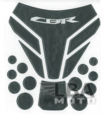 1 279 р. Наклейка на бак для мотоцикла Honda CBR Карбон Черная 3  пм-00017148  с доставкой в г. Керчь. Увеличить фотографию 2