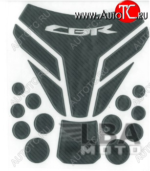 1 279 р. Наклейка на бак для мотоцикла Honda CBR Карбон Черная 3  пм-00017148  с доставкой в г. Керчь