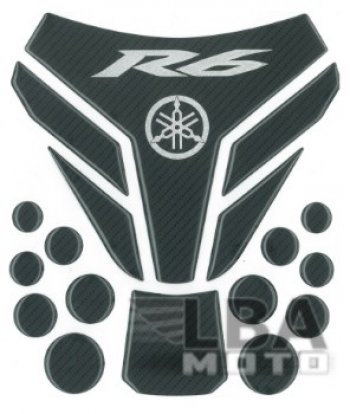 1 329 р. Наклейка на бак для мотоцикла Yamaha YZF-R6 Под Карбон 2  пм-00017151  с доставкой в г. Керчь. Увеличить фотографию 2