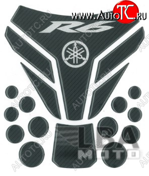 1 329 р. Наклейка на бак для мотоцикла Yamaha YZF-R6 Под Карбон 2  пм-00017151  с доставкой в г. Керчь