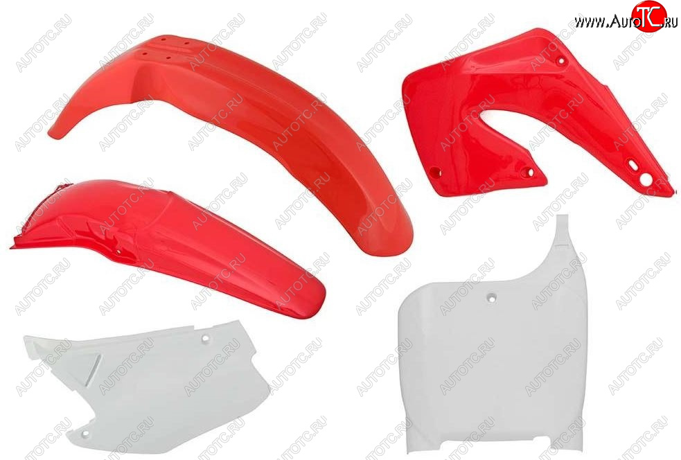 12 749 р. Комплект пластика R-Tech Honda CR125250 2000-2001 (R-KITCR0-OEM-501) красный-белый  r-kitcr0-oem-501  с доставкой в г. Керчь