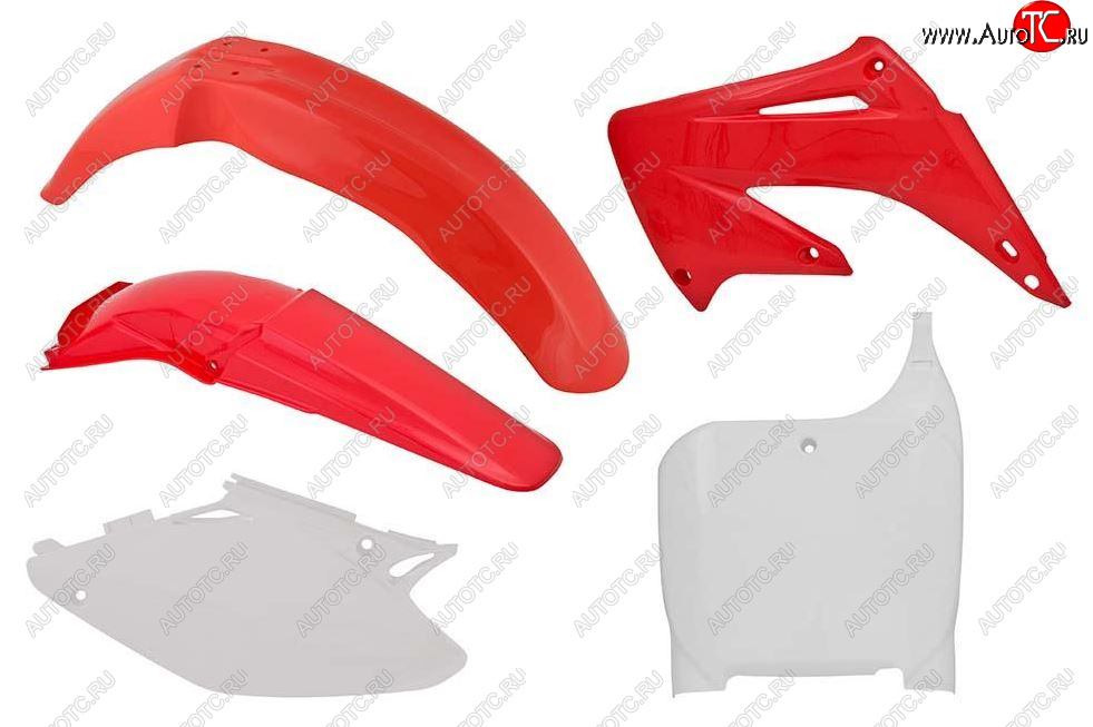 12 749 р. Комплект пластика R-Tech Honda CR125250 2002-2003 (R-KITCR0-OEM-502) красный-белый  r-kitcr0-oem-502  с доставкой в г. Керчь
