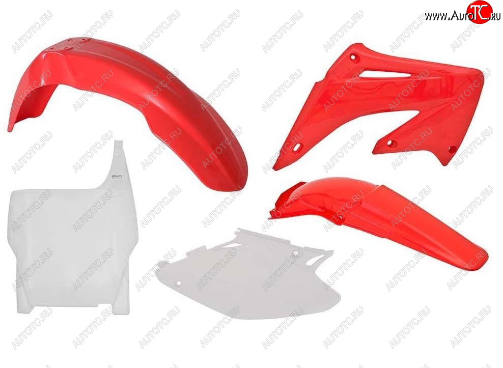12 749 р. Комплект пластика R-Tech Honda CR125250 2004-2007 (R-KITCR0-OEM-503) красный-белый  r-kitcr0-oem-503  с доставкой в г. Керчь