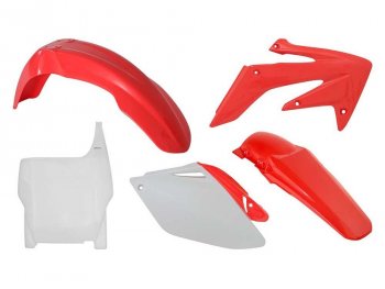 12 749 р. Комплект пластика R-Tech Honda CRF250R 2006-2007 (R-KITCRF-OEM-508) красный-белый  r-kitcrf-oem-508  с доставкой в г. Керчь. Увеличить фотографию 1