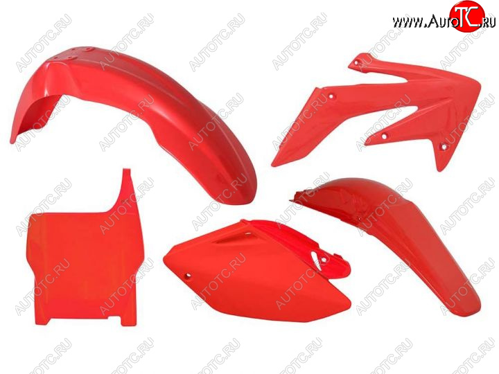 12 749 р. Комплект пластика R-Tech Honda CRF250R 04-05 (R-KITCRF-RS0-507) Красный  r-kitcrf-rs0-507  с доставкой в г. Керчь