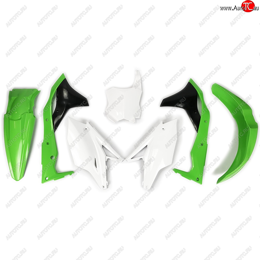 12 749 р. Комплект пластика R-Tech Kawasaki KX250F 17-20 (R-KITKXF-OEM-519) зеленыйбелыйчерный  r-kitkxf-oem-519  с доставкой в г. Керчь
