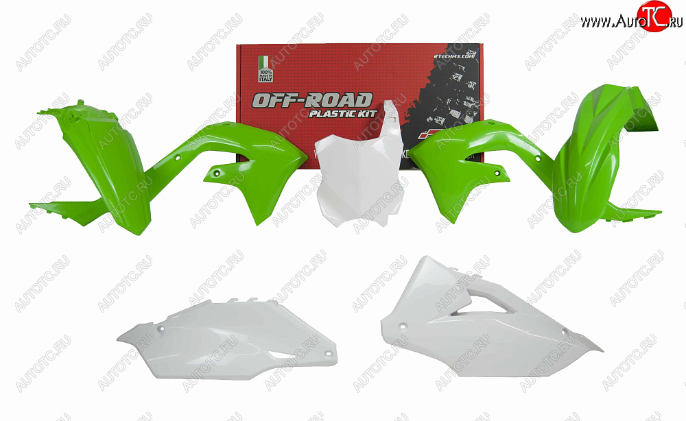 12 749 р. Комплект пластика R-Tech Kawasaki KX450F 19-20 (R-KITKXF-OEM-599) зеленыйбелый  r-kitkxf-oem-599  с доставкой в г. Керчь