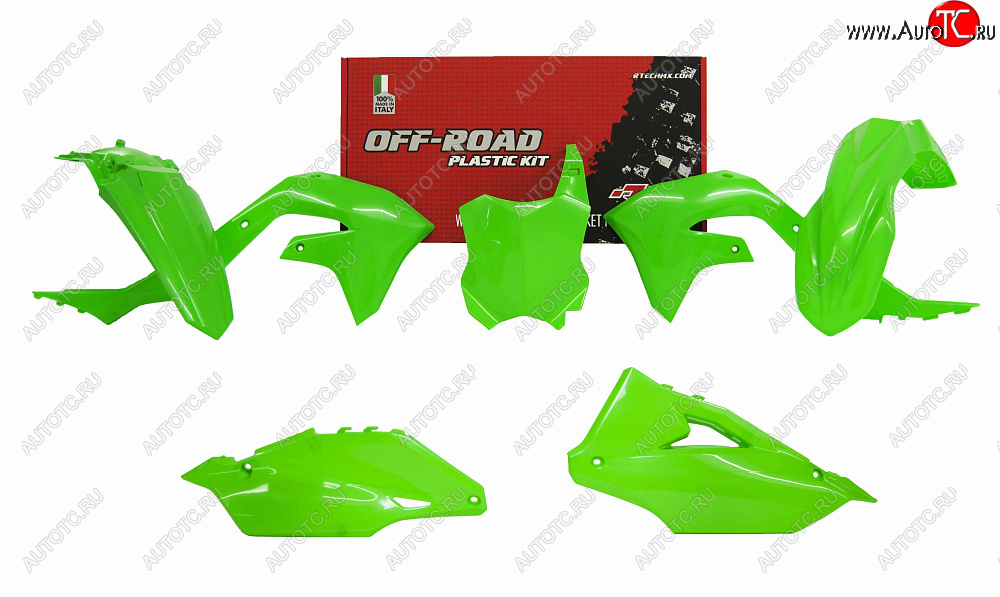 12 749 р. Комплект пластика R-Tech Kawasaki KX450F 19-20 (R-KITKXF-VF0-599) неоновый зеленый  r-kitkxf-vf0-599  с доставкой в г. Керчь