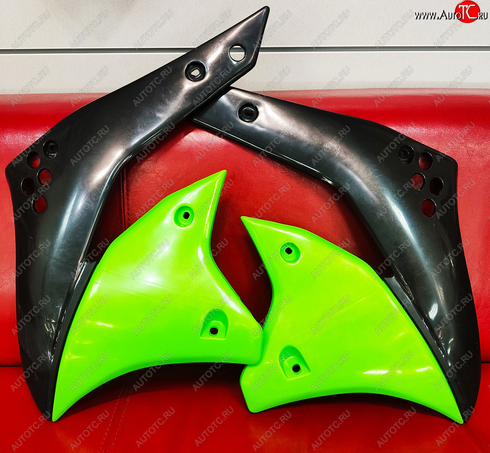 1 999 р. Обтекатели радиатора UFO Kawasaki KX250F 2006+ (3767-999) Зелено-Черный  пм-00019972  с доставкой в г. Керчь