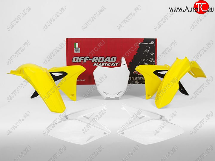 12 749 р. Комплект пластика R-Tech Suzuki RMZ250 10-18 (R-KITRMZ-OEM-592) желтыйбелыйчерный  r-kitrmz-oem-592  с доставкой в г. Керчь